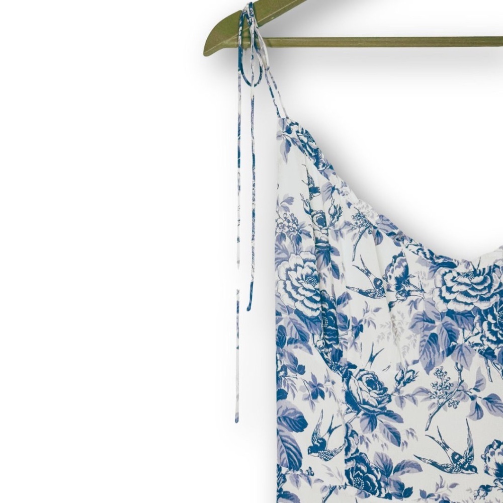 NWOT Reformation Esther Mini Dress in Blue Floral - Picture 4 of 11